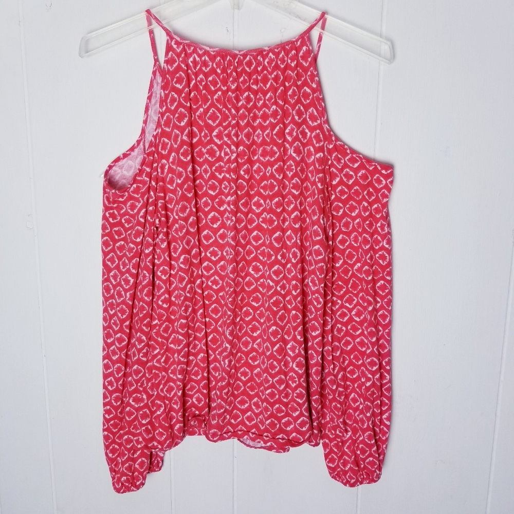 Michael Kors Cold Shoulder Top Women Size Medium Tie Front - Picture 3 of 13